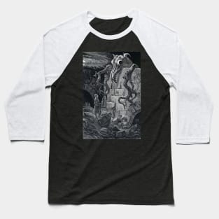 The Gnarled Monster - Gustave Dore Baseball T-Shirt